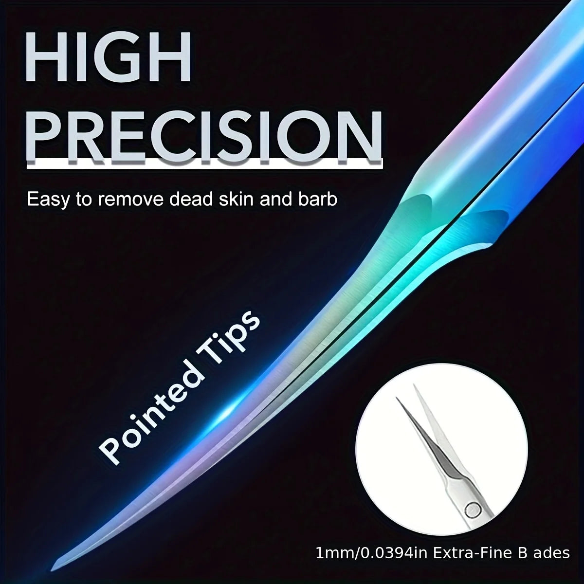 Stainless Steel Manicure Scissors for Nail Care Handle Cuticle Nipper Dead Skin Removal Scissors Beauty Tool