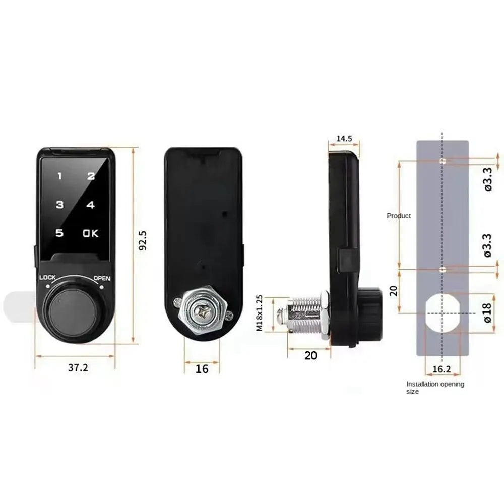 New ABS Cabinet Password Locks Home Security Digital Coded Digital Coded Lock Anti-Theft Hardware Touch Keypad Lock Cabinet