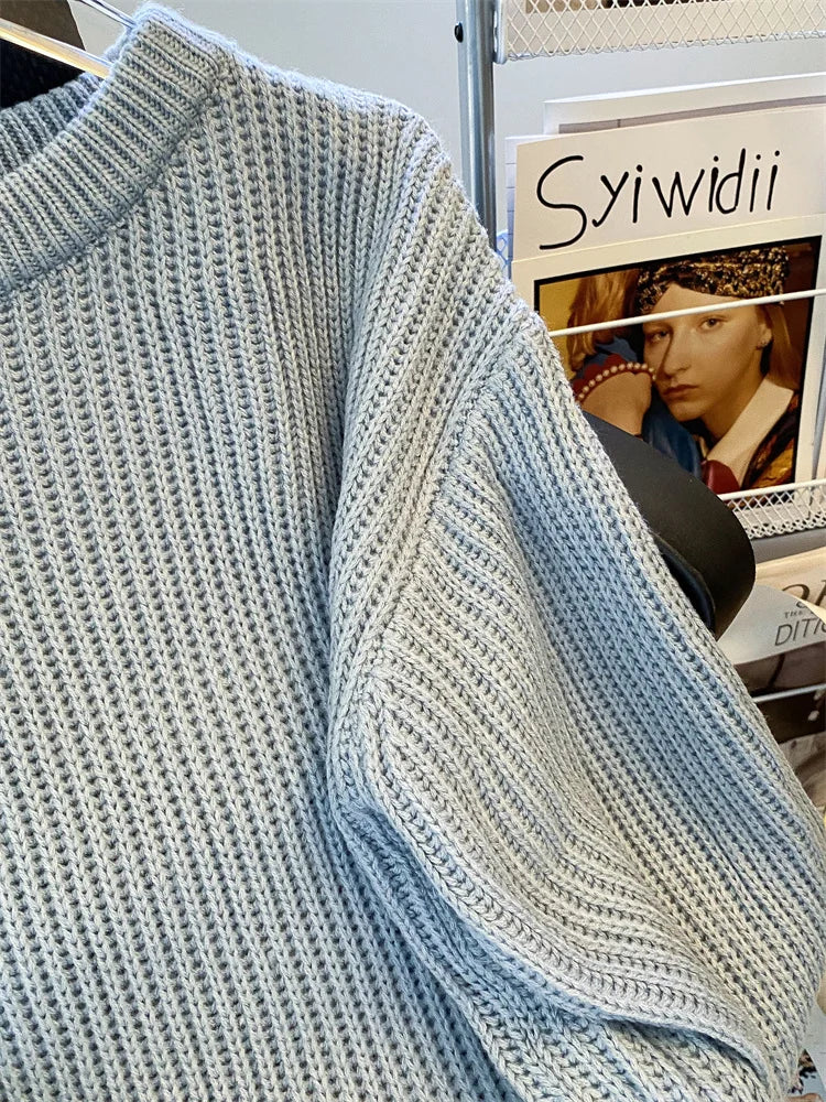 Syiwidii Oversized Sweaters for Women Knit Pullover Spring Autumn Winter Long Sleeve Causal Fashion Elegant Ladies Loose Jumpers