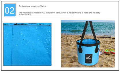 12L/20L Bowl Sink Washing Bag Car Wash Bucket Portable Outdoor Travel Foldable Water Multifunction Folding Portable Bucket Water