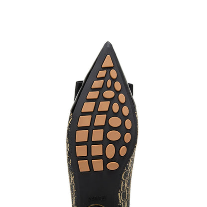 CHCH Women's Lefu Shoes New Spliced Pointed Anti slip Flat Casual Shoes Business Shoes