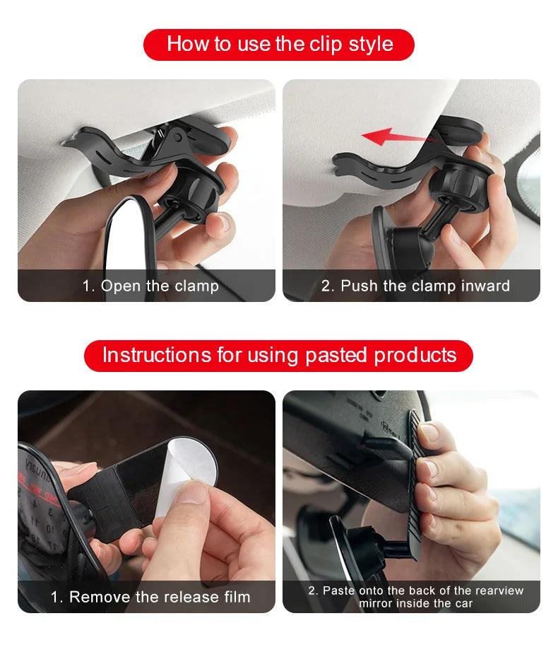 Car interior baby observation mirror, car child safety seat rearview mirror, installation of auxiliary mirror, reverse blind spo