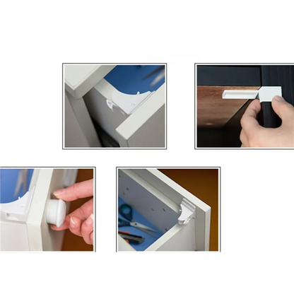 40+8 Magnetic Cabinet Locks Child Proof Cupboards Drawer Invisible Kids Baby Safe Lock Catch-Y47A