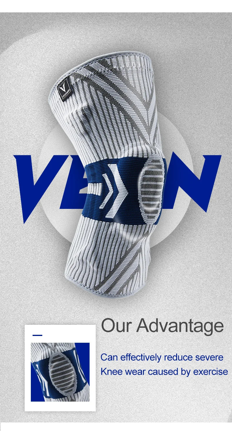 2025 Latest Knee Support for Men Pressurized Elastic Knee Brace with Silicone Spring Basketball  Volleyball Knee Pads