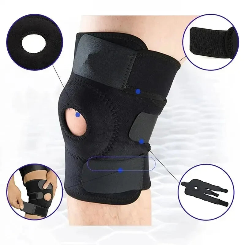 Knee brace without side stabilizer breathable adjustable knee support for exercise training and knee pain