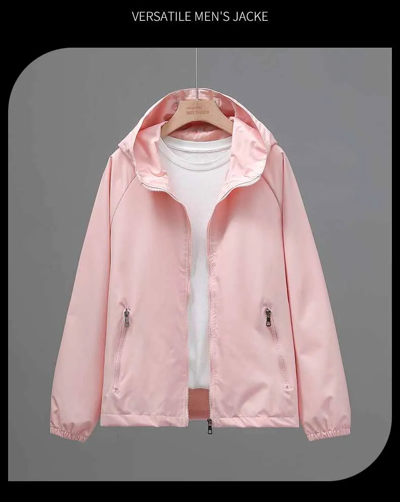 Women Travel Jacket Casual Wears Hooded Coat Outdoor Hiking Couple Wind-Proof Clothing Spring Autumn Fashion Unisex Outerwear