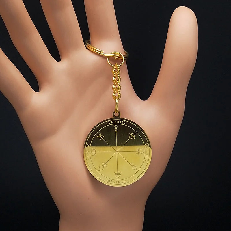 Talisman Protection Luck King Solomon Seal Necklace Stainless Steel Wealth Fortune Wheel Women Men Chain Jewelry salomon N3674