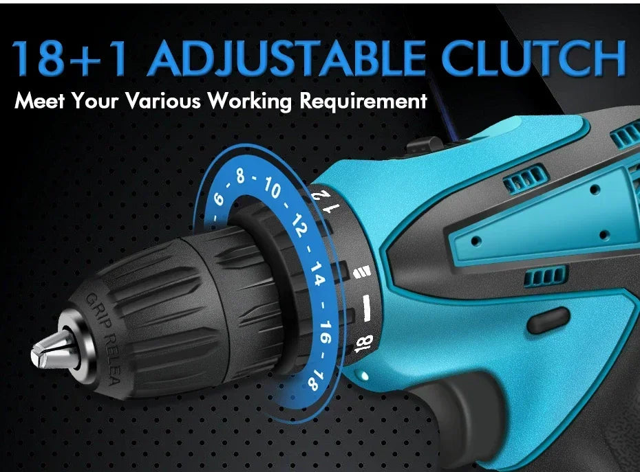 Rechargeable Lithium Battery Electric Hand Drill Electric Screwdriver Cordless Power Drills Home DIY Electric Drill