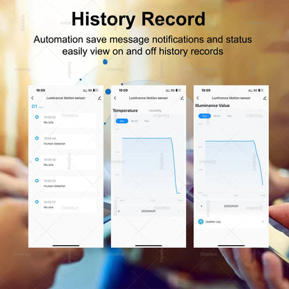Smart Life 10G Human Motion Sensor Tuya Zigbee MmWave Radar Detector with Luminance Temperature Humidity Sensor Upgraded Sensor