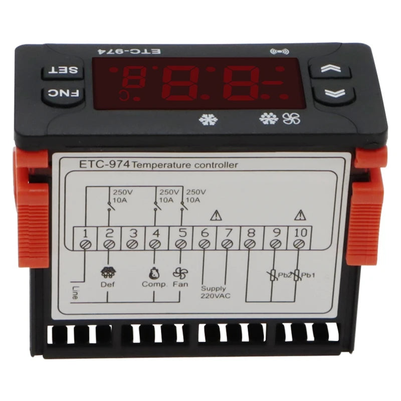 ETC-974 Digital Temperature Controller Microcomputer Thermostats Thermostat Refrigeration Alarm 220V NTC Sensor