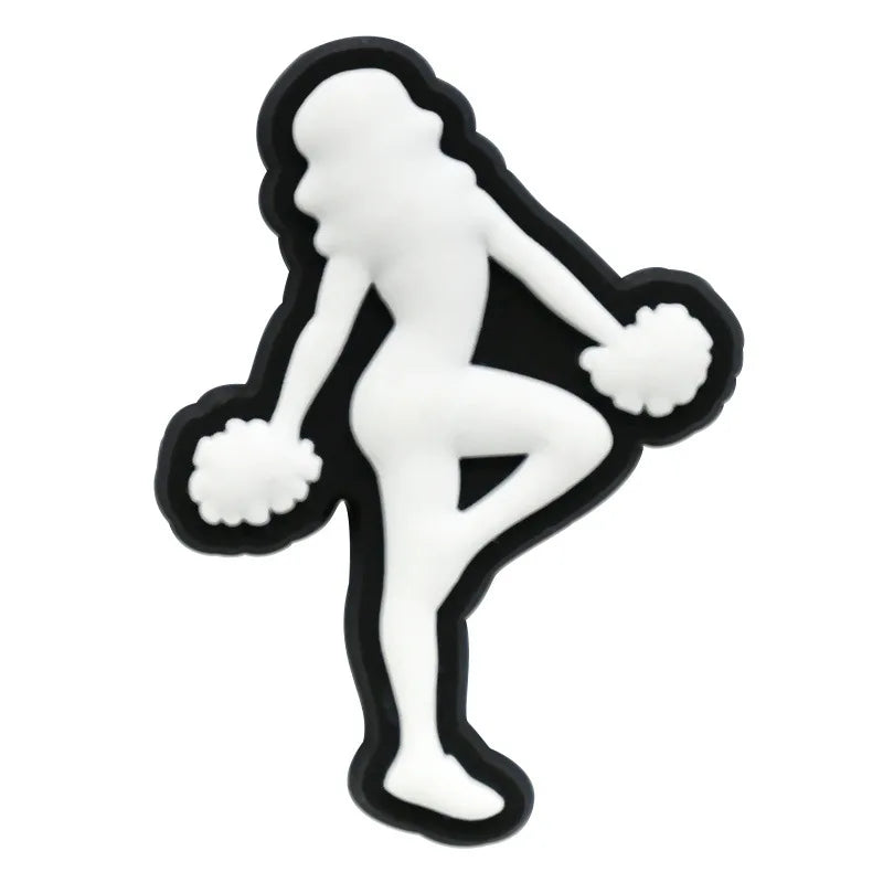Cute Cheerleading Shoe Charms Decoration for Crocs Pin Accessories Charms Bracelet Wristband DIY Shoe Party Gifts