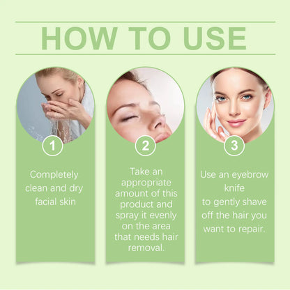 Hair Growth Inhibitor Face Hair Identifier Spray Shaving Dermaplaning Non-irritating Slow Regrowth Permanent Hair Removal Spray