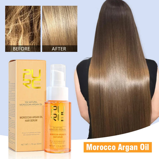 PURC Morocco Argan Oil Hair Serum Smoothing Repair Damaged Frizz Hair Treatments Nourishing Anti Dandruf Hair Care Product