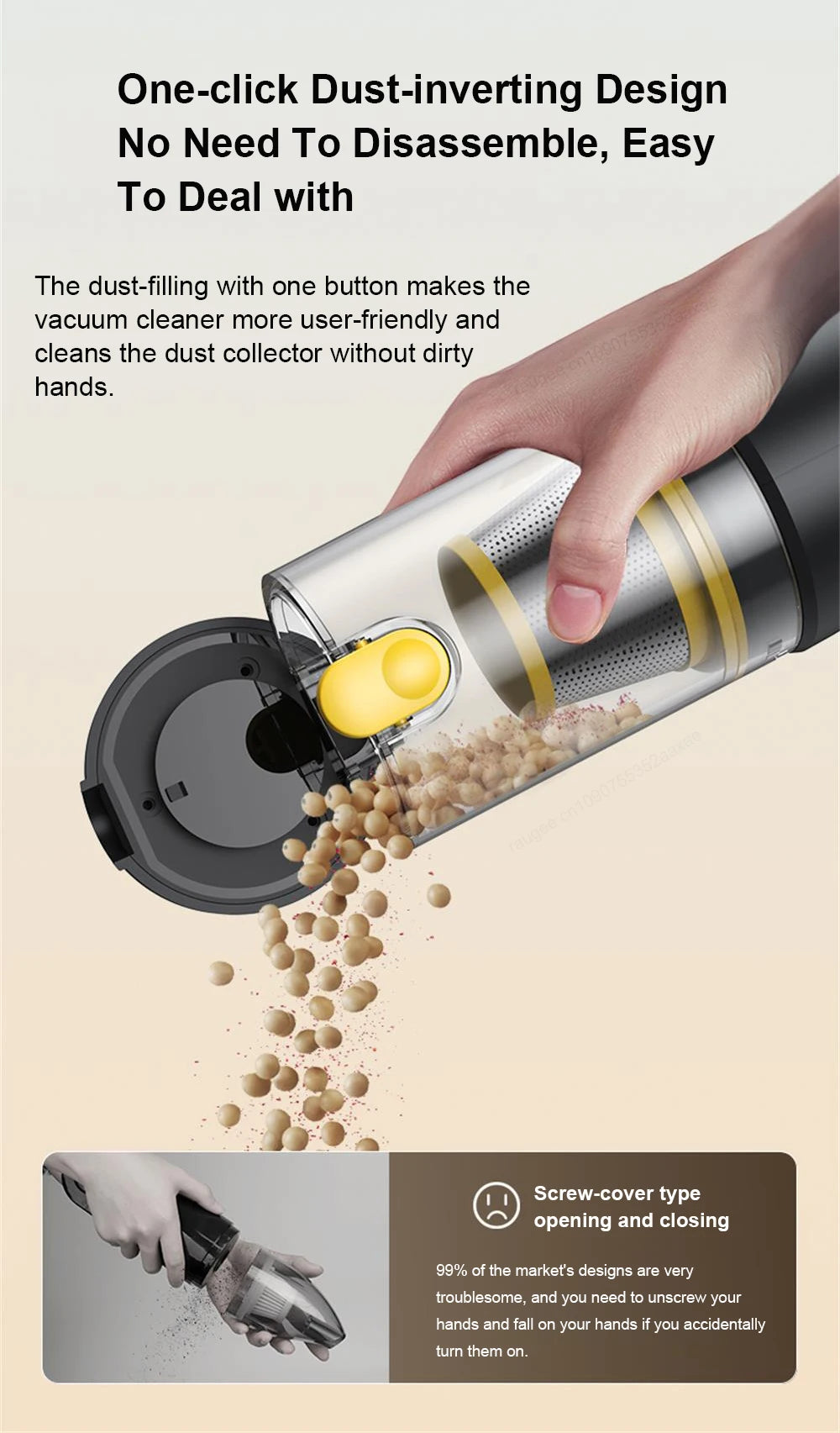 Car Vacuum Cleaner 12000PA Portable Vacuum Cleaner Strong Suction Handheld Vacuum Cleaner Wireless Vacuum Cleaner for Car Home