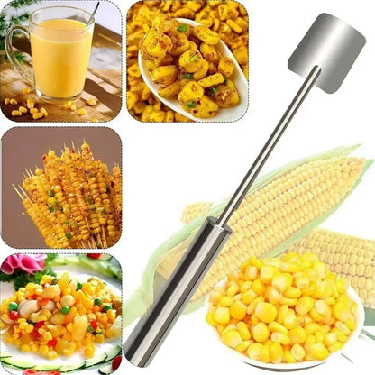Long Handle Stainless Steel Corn Stripping Tool Corn Stripper Tool Corn on the Cob Remover For Kitchen and Outdoor Dining
