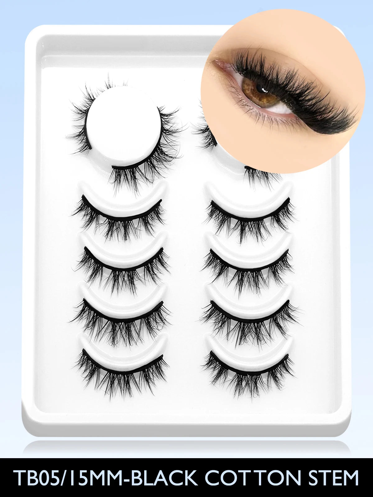GROINNEYA Cat Eye Lashes Natural Look Mink Eyelashes Natural Look Faux Mink Wispy Soft Natural Clear Band Lashes Makeup