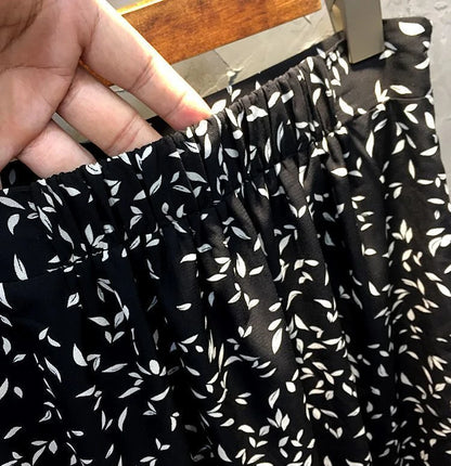 Floral Skirts for Women Midi Clothing Maxi Long Chiffon Flare Womens Skirt Fashion Chic and Elegant High Quality Aesthetic Trend