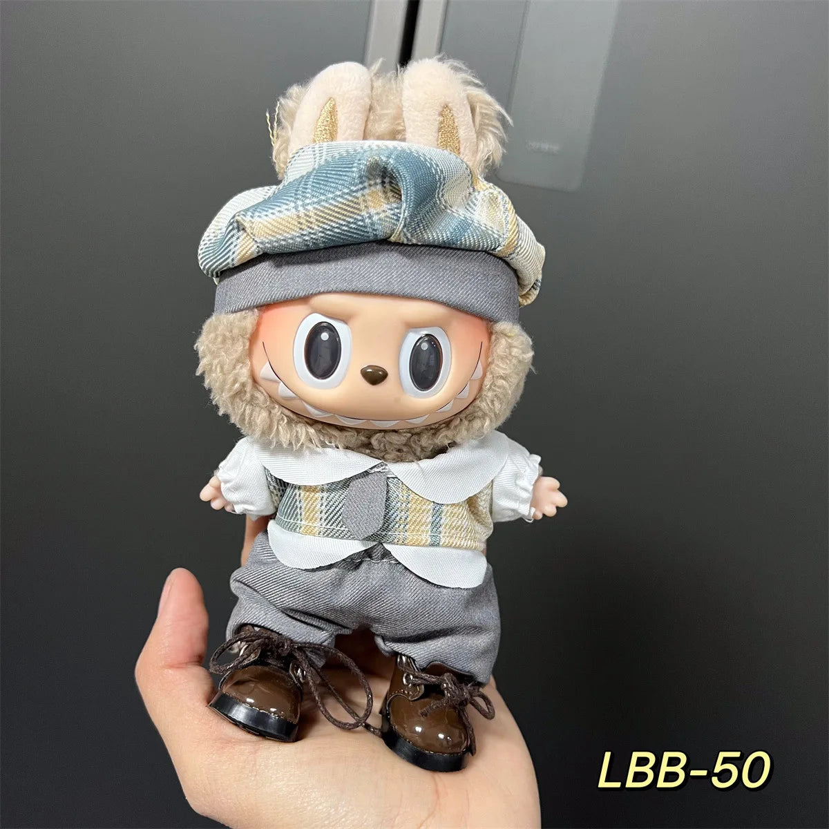 POP Labubu baby clothes 17cm plush vinyl labubu sit-down party first-generation and second-generation suit, clothes only