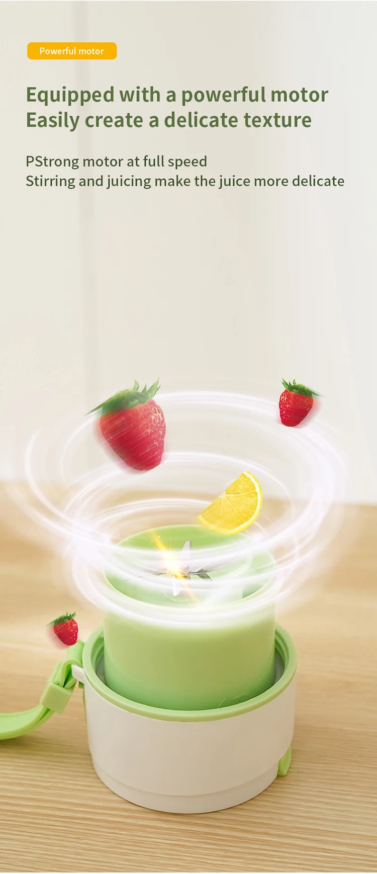 Portable Juicer Mini Electric Blender Multifunction Juice Maker Machine Fruit Mixers Extractors Smoothies Mixer 6 Blades 1200mAh