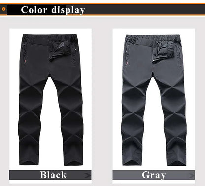 New Elastic Mens Hiking Pants Summer Quick Drying Waterproof Breathable Ultra Thin Outdoor Climbing Trekking Mens Trousers PN69