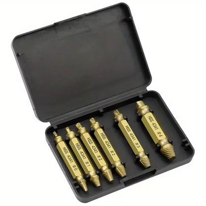 Broken Screw Remover Set Damaged Screw Extractor Set Broken Stripped Remover Screws Removal Tool HSS Nuts Drill Bit Tools