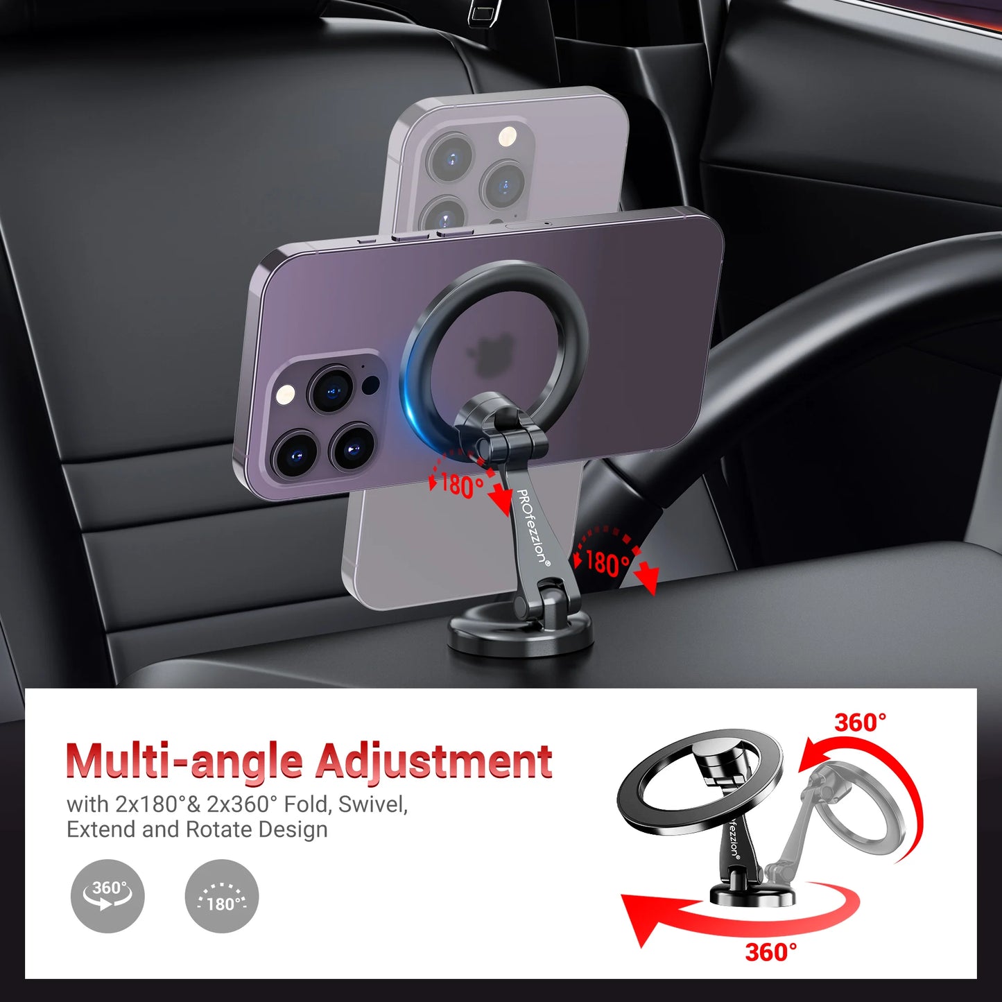 Magnetic Car Phone Mount for iPhone 15 14 13 12 Pro/ Pro Max Universal Magnet Metal Car Cellphone Holder GPS Bracket for Magsafe