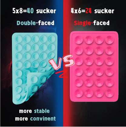 Double-Sided Suction Cup Phone Mount, Silicone Suction Phone Case Adhesive Sticky Phone Grip Hands-Free Phone Grip Phone Stand