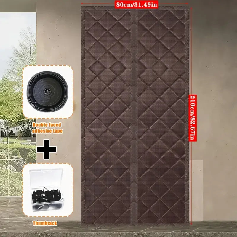 Winter Door Curtain Windproof Warm Partition Curtain Magnetic Door Curtain Punch-free Door Curtain Bedroom Block PU Curtain