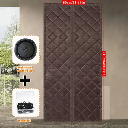 Winter Door Curtain Windproof Warm Partition Curtain Magnetic Door Curtain Punch-free Door Curtain Bedroom Block PU Curtain