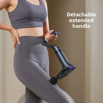 Portable Extended Handle Muscle Deep Tissue 3 in 1 Fascial Percussion Massage Gun Neck and Shoulder Back Vibration Massage Gun