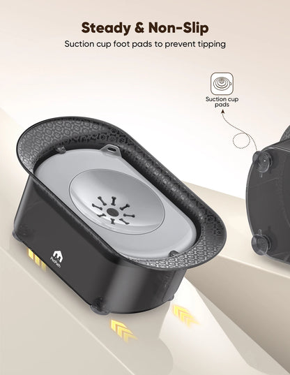 PETPATH No Spill Dog Water Bowl 2.2L (75oz) Large Capacity Anti-Splash Design – Reduces Refill Frequency for All Dogs