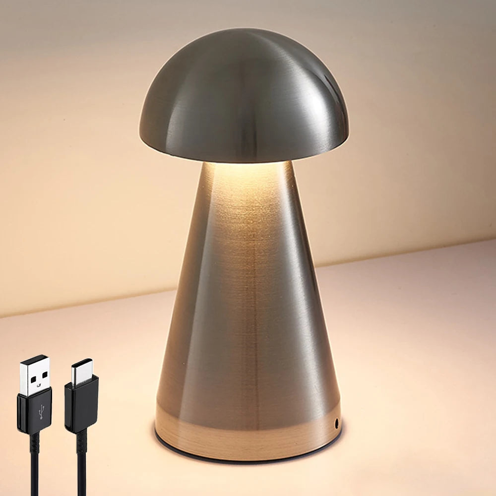 LED Touch Table Lamp Desktop Night Light Rechargeable Cordless Decor Lamp for Restaurant Hotel Bar Bedroom Bedside Light Lamp