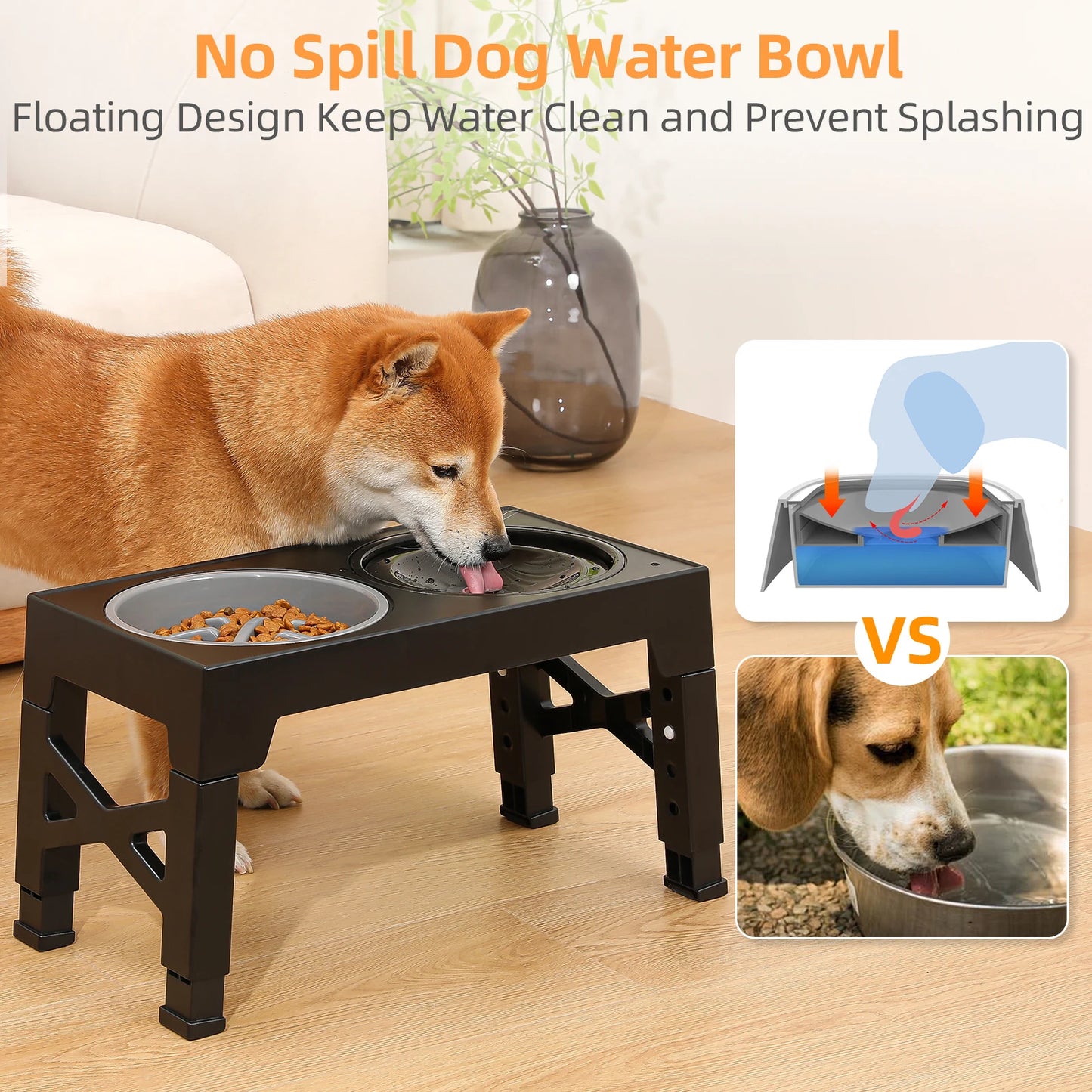 5-speed adjustable lifting dog bowl rack floating bowl slow food bowl suitable for small medium and large pets