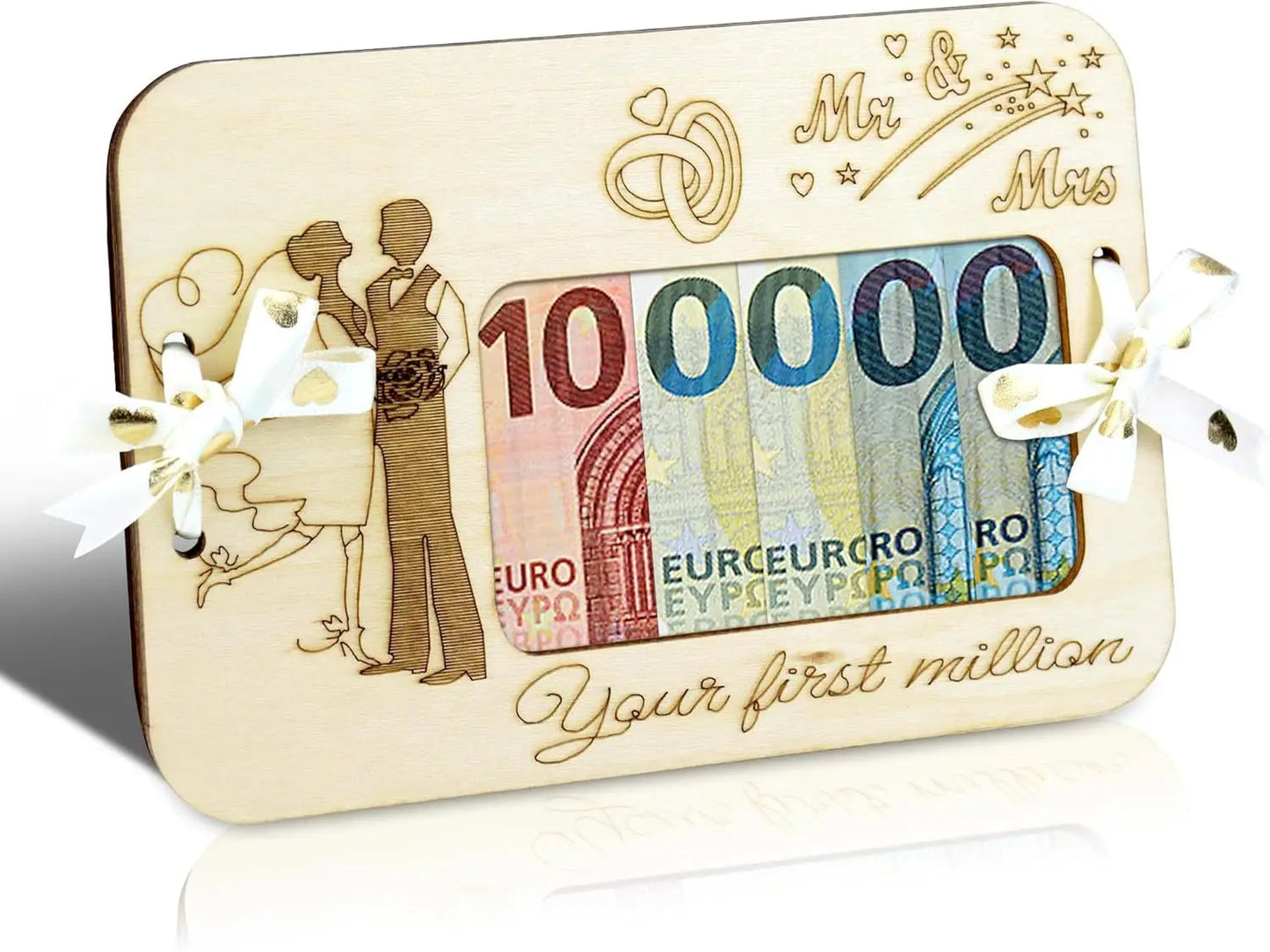 1pc Personalized Wooden Wallet Gifts - Balloon Pattern Cash Gifts, Birthday Cash Wallet Gifts, Birthday Party Gifts