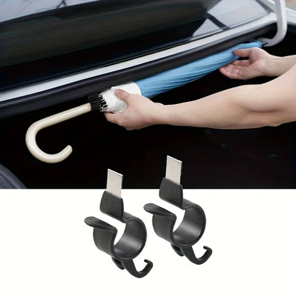2Pcs Car Trunk Hook - Umbrella Stand Installation - Internal Sunshade in Car Accessories, Extended Two Small Hooks, Car Umbrella Stand, Car Trunk, Umbrella Holder, Umbrella Cover Storage Hook, Clip Car Supplies