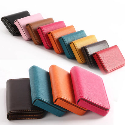 Solid Color PU Leather Business Card Holder Name Card Holder Card Book Large Capacity Card Package Card Holder Card Organizers