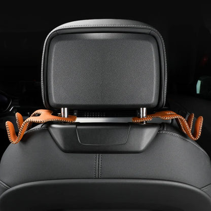 Universal Leather And Metal Car Seat Back Hooks Vehicle Multifunctional High load-bearing storage hook Auto Interior Accessories