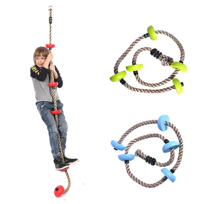 Kids Climbing Ropes Children Swing Disc Climbing Plastic Rope Kids Playground Equipment Outdoor Indoor Swing Fun Fitness Toys