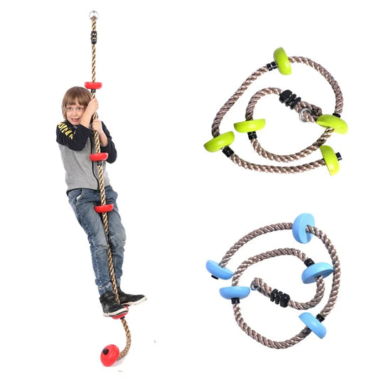 Kids Climbing Ropes Children Swing Disc Climbing Plastic Rope Kids Playground Equipment Outdoor Indoor Swing Fun Fitness Toys