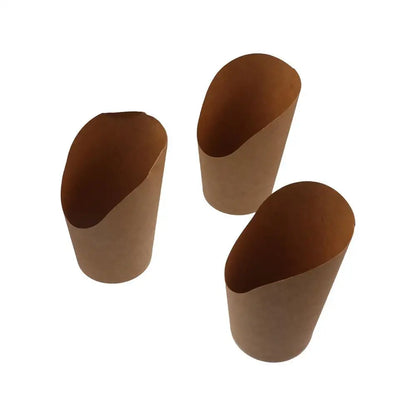 50pcs Popcorn Boxes Disposable Kraft Paper Slant Cup Water Proof Thickened French Fries Cup Oil-proof Snack Cups Sundae