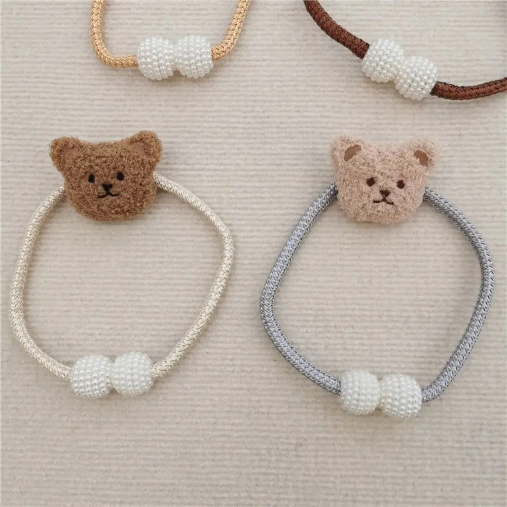2Pcs Ins Cartoon Bear Curtain Cute Plush Window Curtain Buckles 3D Decorative Bear Curtain Tieback Curtain Accessories