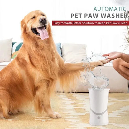 Waterproof Electric Pet Paw Cleaner USB Rechargeable with Massage Bristles Mud Snow Dirt Remover Cup for Small Medium Sized Dogs