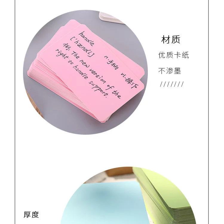 100pcs/box Kraft paper card color blank business card message thank you card writing card label bookmark learning card