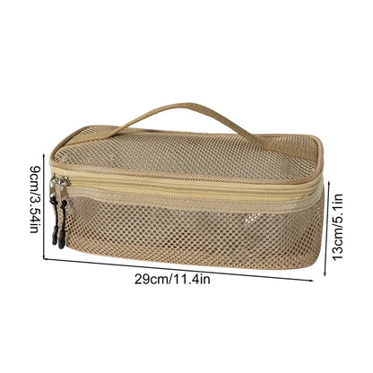 Camping Utensil Bag Road Trip Portable Cookware Pouch Large Mesh Portable Camp Utensil Bag For Picnic Barbecue Traveling