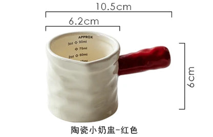 3oz/90ml Milk Jug Espresso Cup with Scale Fine Ceramic Coffee Measuring Cup Extraction Cup Milk Jug