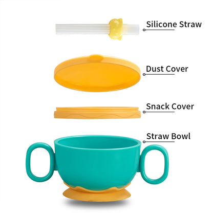 Children Tableware Baby Plastic Snack Bowl High Suction Double Handle Snack Cup Snacks Storage Box Kids Feeding Bowl