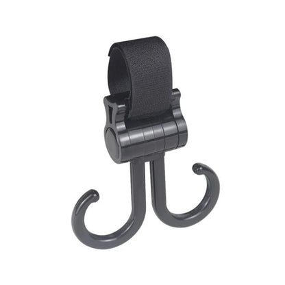 Double Hook Baby Stroller Hanger 360-degree Rotation Adjustment Cart Hook and Loop Fastener Stroller Accessories