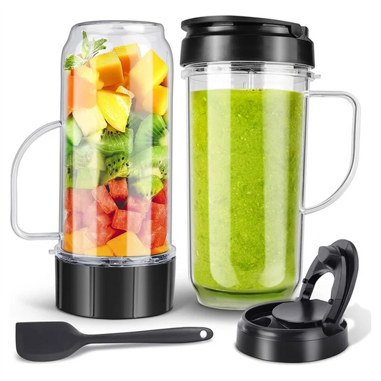 ABKJ-Blender Cups And Blade Replacement Parts 6Pcs, 22Oz Cup With Flip Top To-Go Lids & Blade For Magic Bullet Blender Juicer