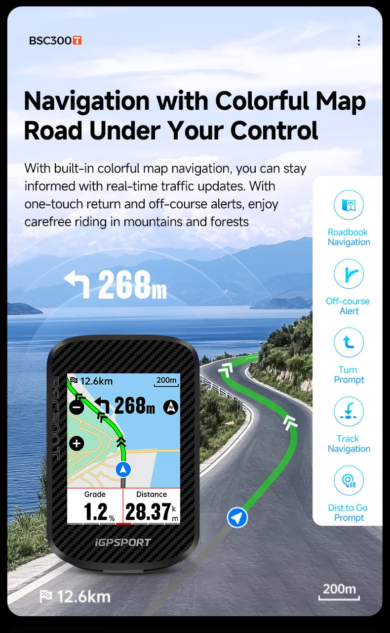 iGPSPORT BSC300T Touch-screen Bike Computer Global Map Cycling Computer Wireless Bike GPS Computer Support E-bike