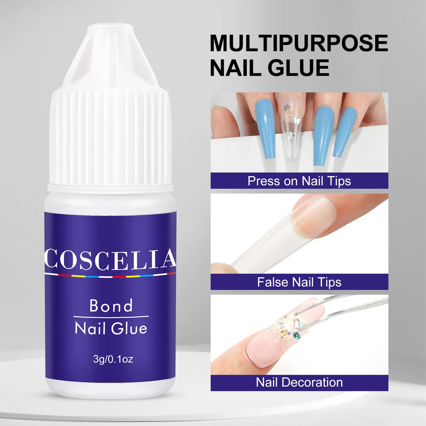 1/3/5/10/15/20pcs Fast-dry Nail Glue Professional Nail Tip Bond Glue 2g/3g/10g for False Nail Tips Long Lasting Glue Nail Tools